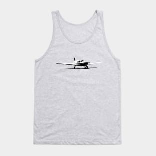 Piper Warrior classic light aircraft black and white Tank Top